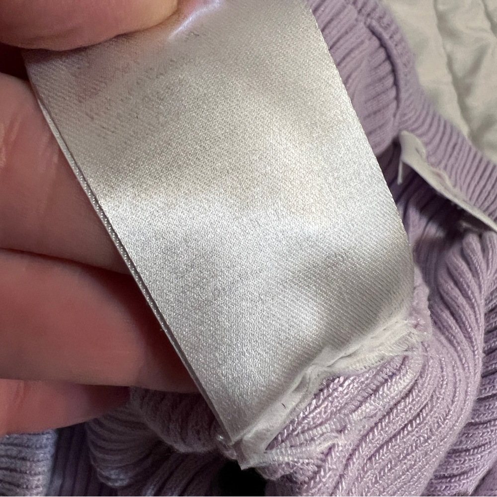 Find Me Now Cleo Ribbed Lavender Ruffle Knit Pants L - Picture 7 of 9